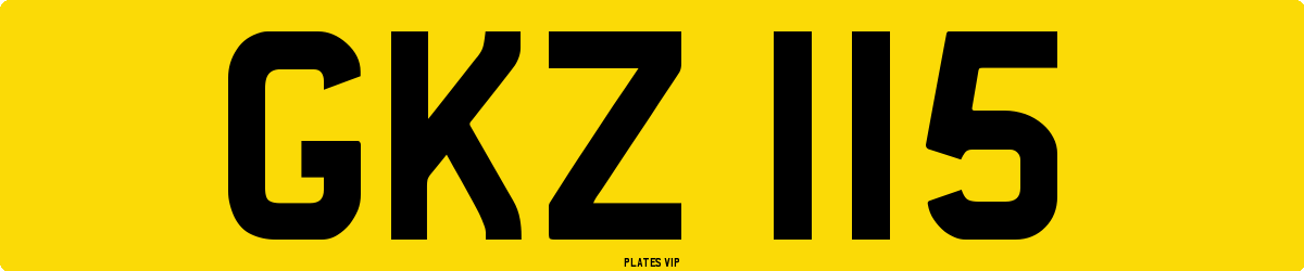 GKZ 115 Number Plate