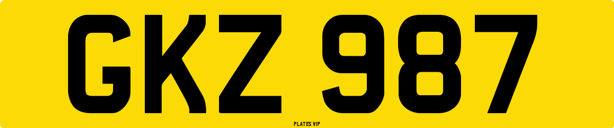 GKZ 987 Number Plate