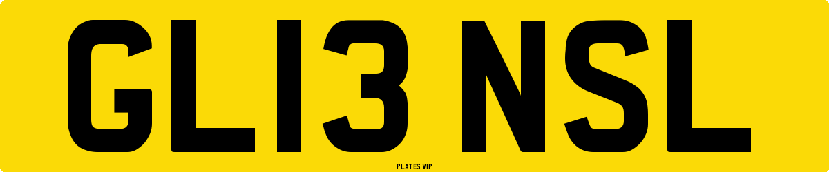 GL13 NSL Number Plate