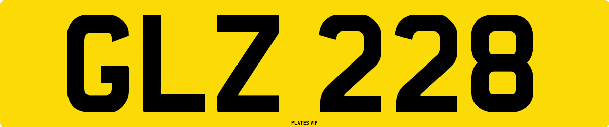 GLZ 228 Number Plate