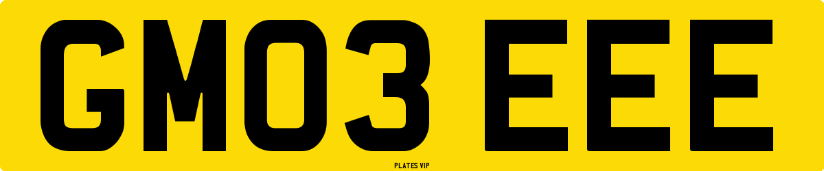 GM03 EEE Number Plate