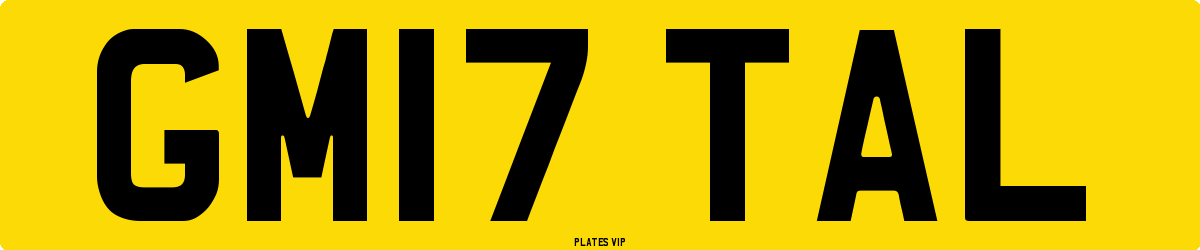 GM17 TAL Number Plate