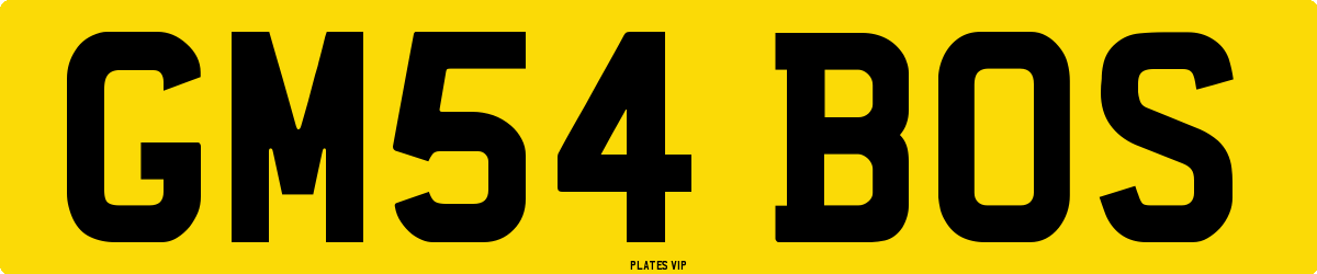 GM54 BOS Number Plate