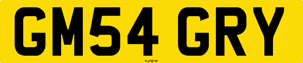 GM54 GRY Number Plate