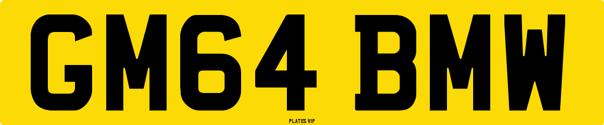 GM64 BMW Number Plate