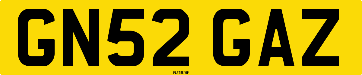GN52 GAZ Number Plate
