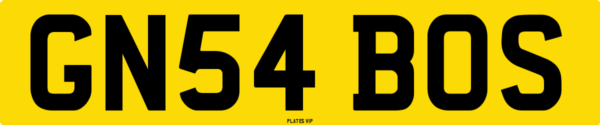 GN54 BOS Number Plate