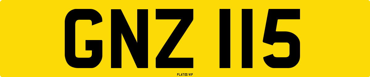 GNZ 115 Number Plate
