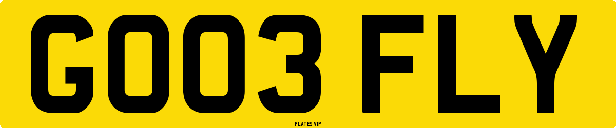 GO03 FLY Number Plate