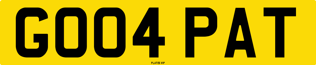 GO04 PAT Number Plate