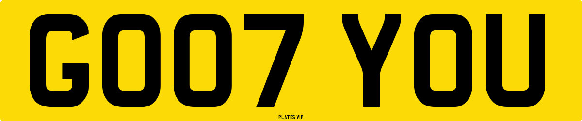 GO07 YOU Number Plate