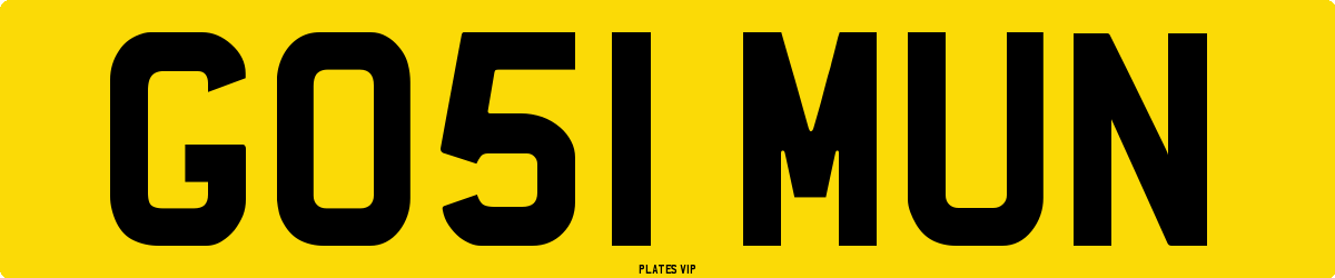 GO51 MUN Number Plate