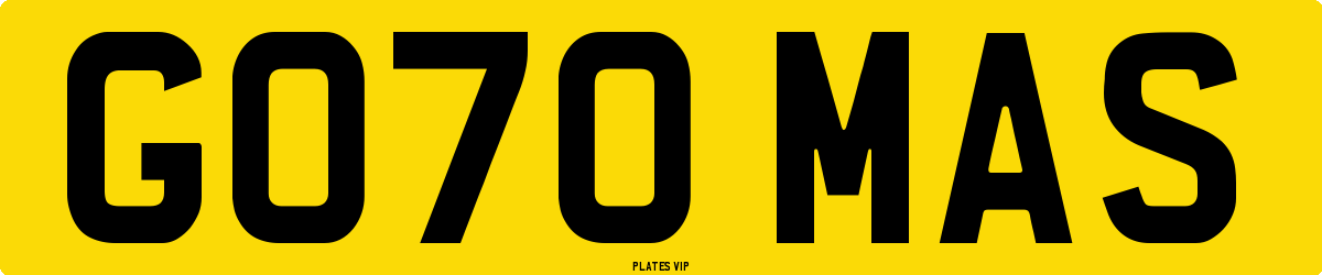 GO70 MAS Number Plate
