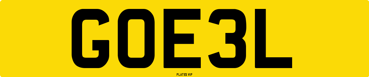 GOE3L Number Plate