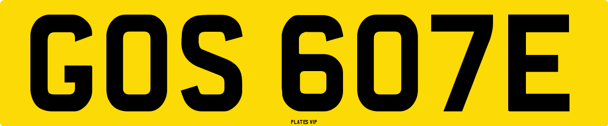 GOS 607E Number Plate
