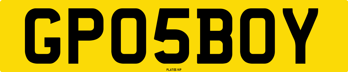 GP 05 BOY Number Plate