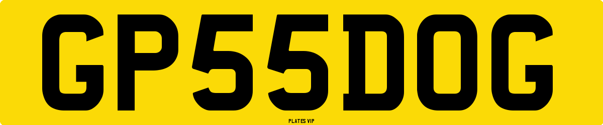 GP 55 DOG Number Plate