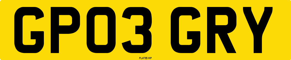 GP03 GRY Number Plate