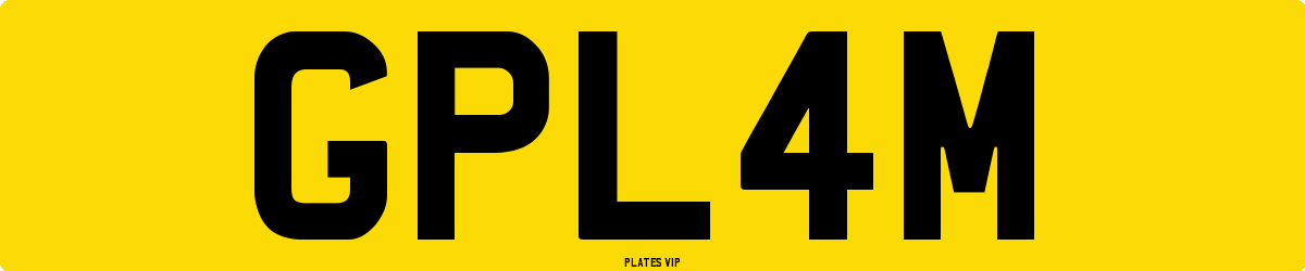 GPL4M Number Plate