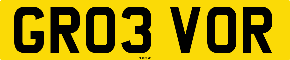 GR03 VOR Number Plate
