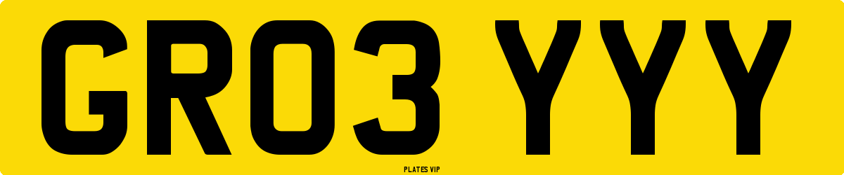 GR03 YYY Number Plate