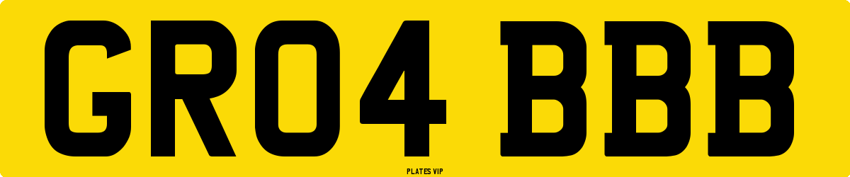 GR04 BBB Number Plate