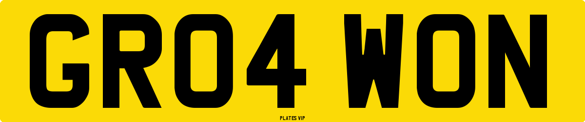 GR04 WON Number Plate
