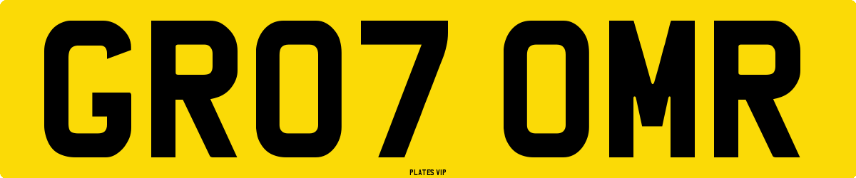 GR07 OMR Number Plate