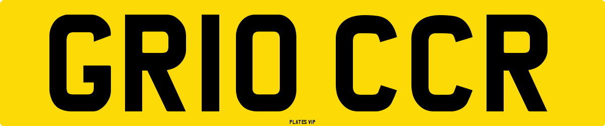 GR10 CCR Number Plate