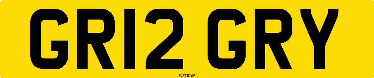 GR12 GRY Number Plate
