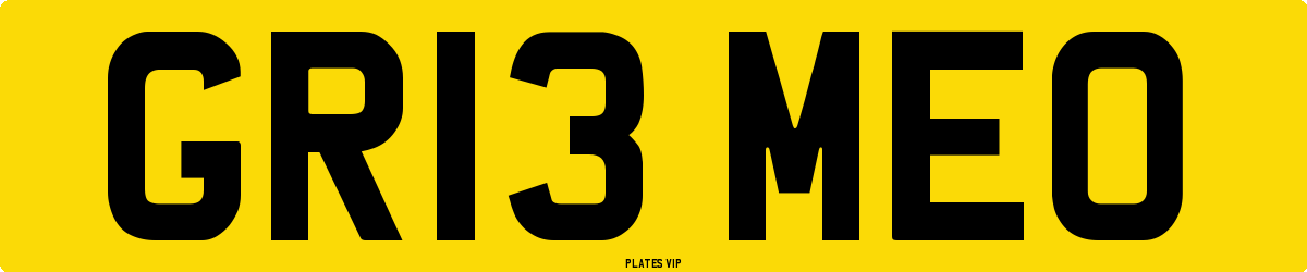 GR13 MEO Number Plate