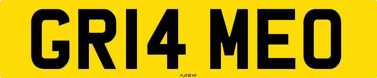 GR14 MEO Number Plate