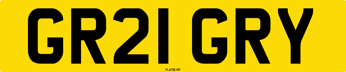 GR21 GRY Number Plate