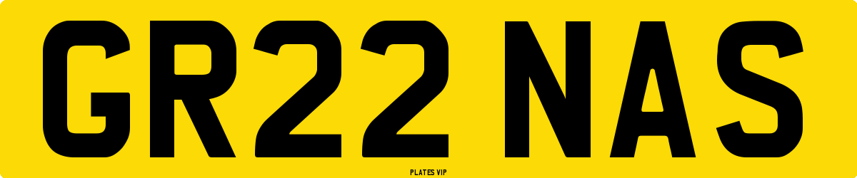 GR22 NAS Number Plate