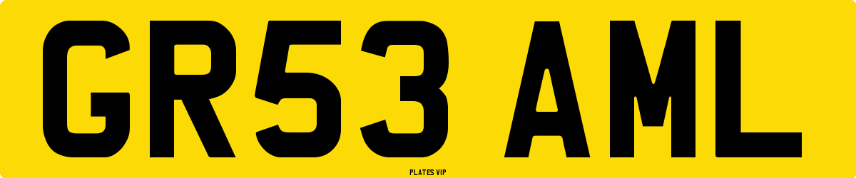 GR53 AML Number Plate