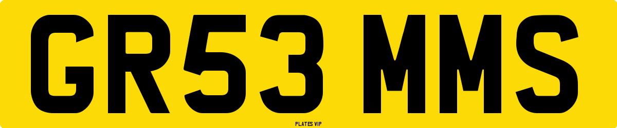 GR53 MMS Number Plate