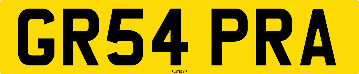 GR54 PRA Number Plate