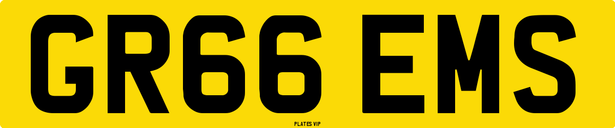 GR66 EMS Number Plate