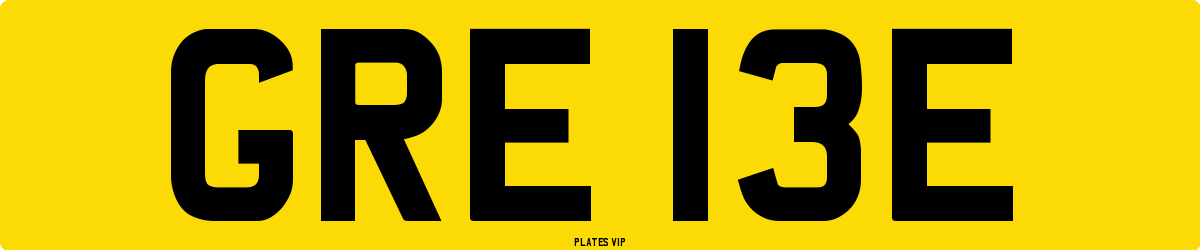 GRE 13E Number Plate