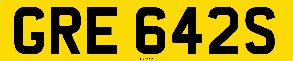 GRE 642S Number Plate