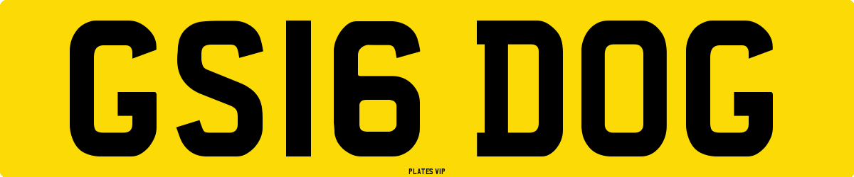 GS16 DOG Number Plate