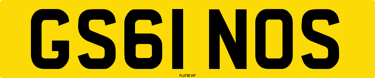 GS61 NOS Number Plate