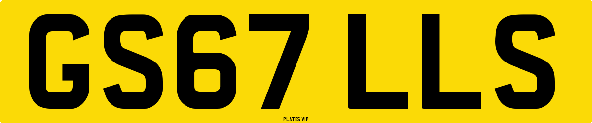 GS67 LLS Number Plate