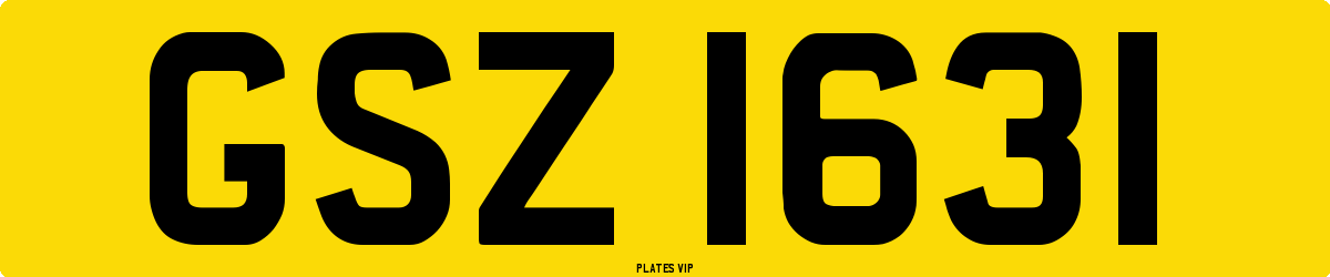 GSZ 1631 Number Plate