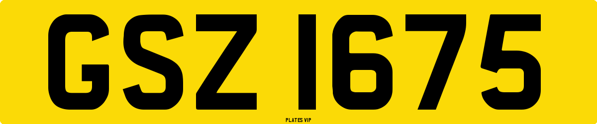 GSZ 1675 Number Plate