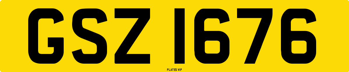 GSZ 1676 Number Plate