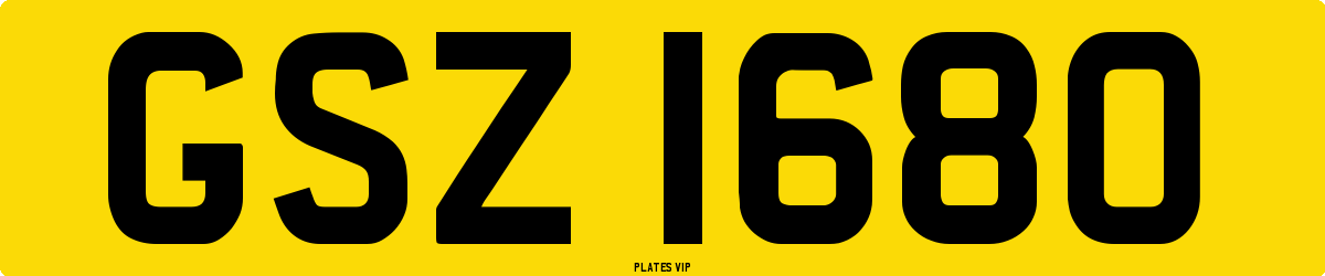 GSZ 1680 Number Plate