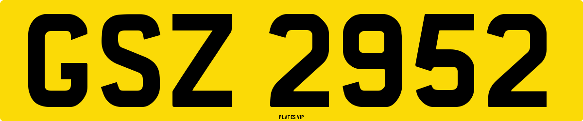 GSZ 2952 Number Plate