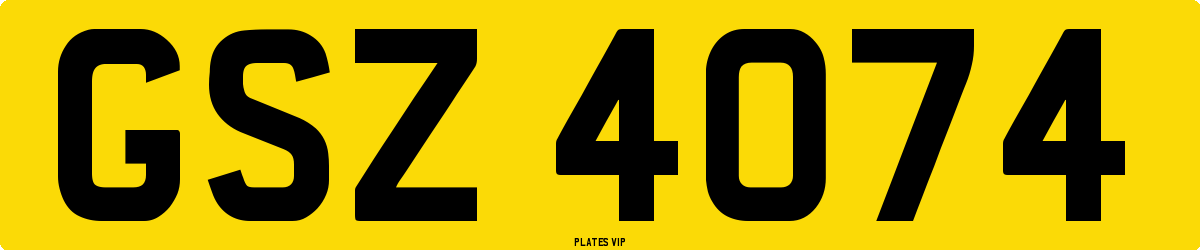 GSZ 4074 Number Plate