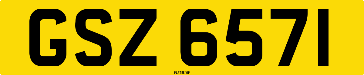 GSZ 6571 Number Plate